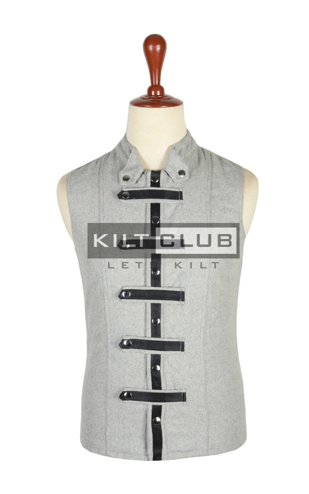 Silver Gray Wool Fashion Waistcoat