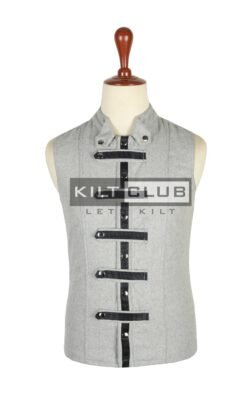 Silver Gray Wool Fashion Waistcoat
