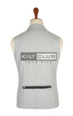 Silver Gray Wool Fashion Waistcoat - Image 3