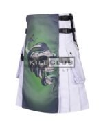 Skull and Snake Printed Gothic Kilt - Image 2
