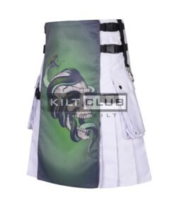 Alternative view of Skull and Snake Printed Gothic Kilt
