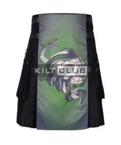 Snake and Skull Printed Gothic Kilt