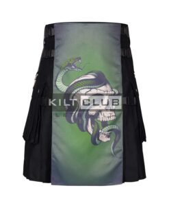Snake and Skull Printed Gothic Kilt