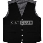 Solid Black Wool Waistcoat