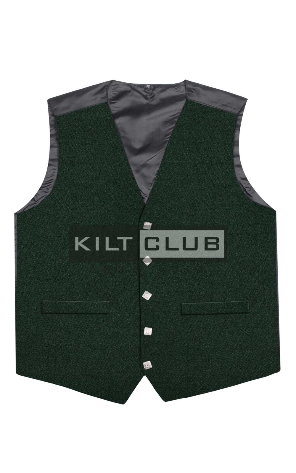 Solid Green Wool Waistcoat