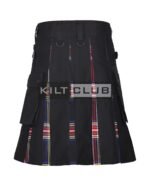 Sterwart Black Tartan 8 yard Hybrid kilt