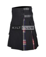 Stewart Black Tartan 8-Yard Hybrid Kilt - Image 2