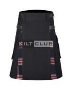 Sterwart Black Tartan 8 yard Hybrid kilt
