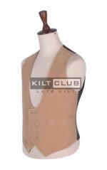 Tan Velvet Double Breasted Waistcoat - Image 3