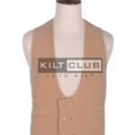 Tan Velvet Double Breasted Waistcoat
