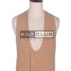 Tan Velvet Double Breasted Waistcoat