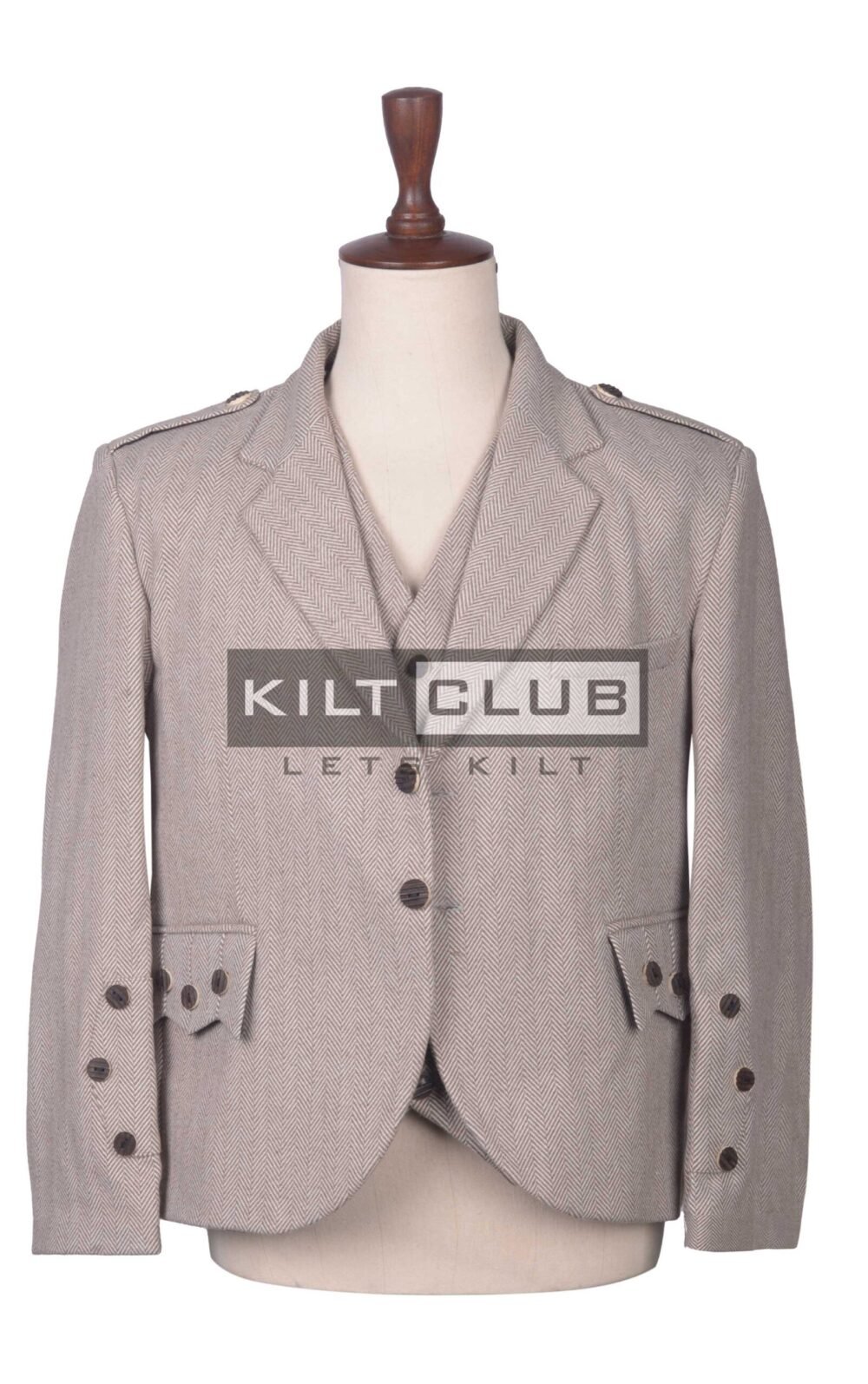 Tan Wool 5-Button Argyll Jacket