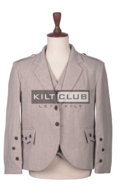 Tan Wool 5-Button Argyll Jacket