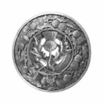 Scottish Antique Pin Thistle Plaid Brooch