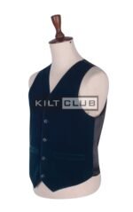 Turquoise Blue Velvet Argyll Waistcoat - Image 3