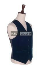 Turquoise Blue Velvet Argyll Waistcoat - Image 2