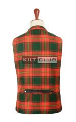Ulster Red Tartan Fashion Waistcoat - Image 2