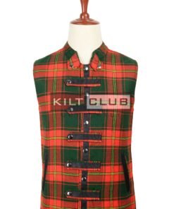 Ulster Red Tartan Fashion Waistcoat