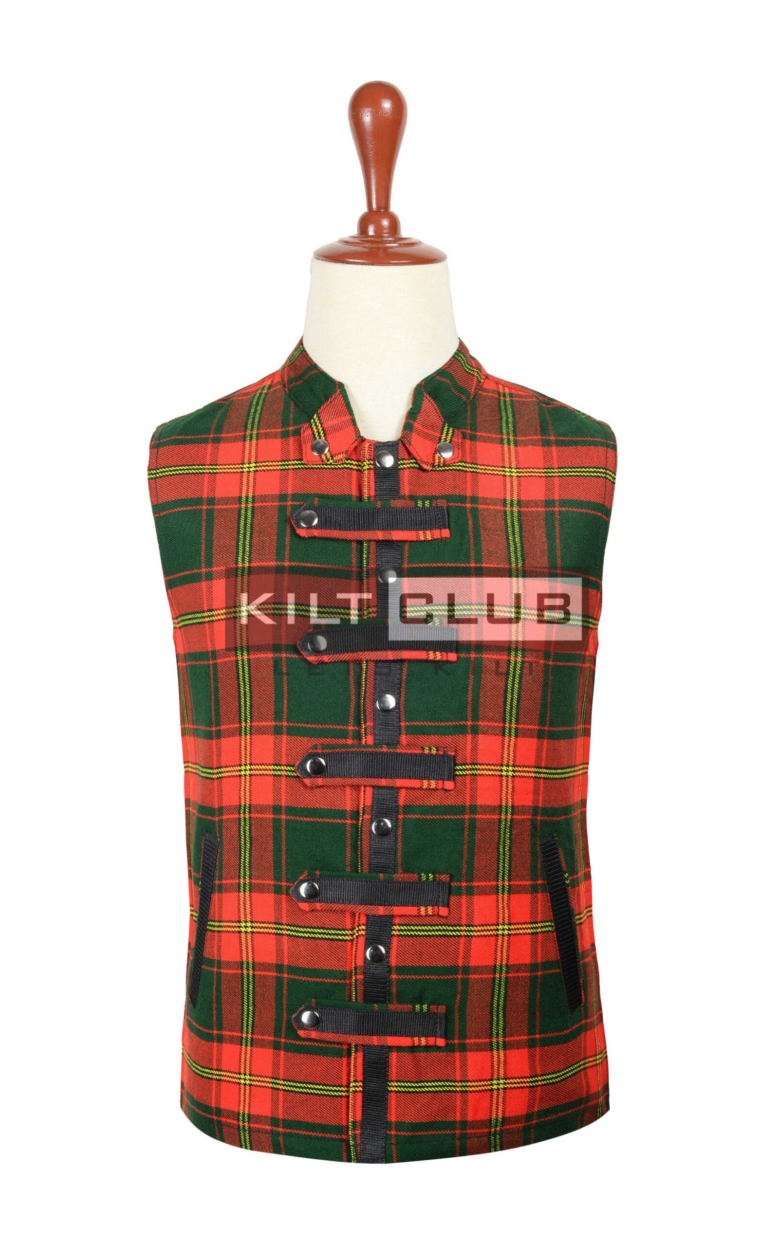 Ulster Red Tartan Fashion Waistcoat