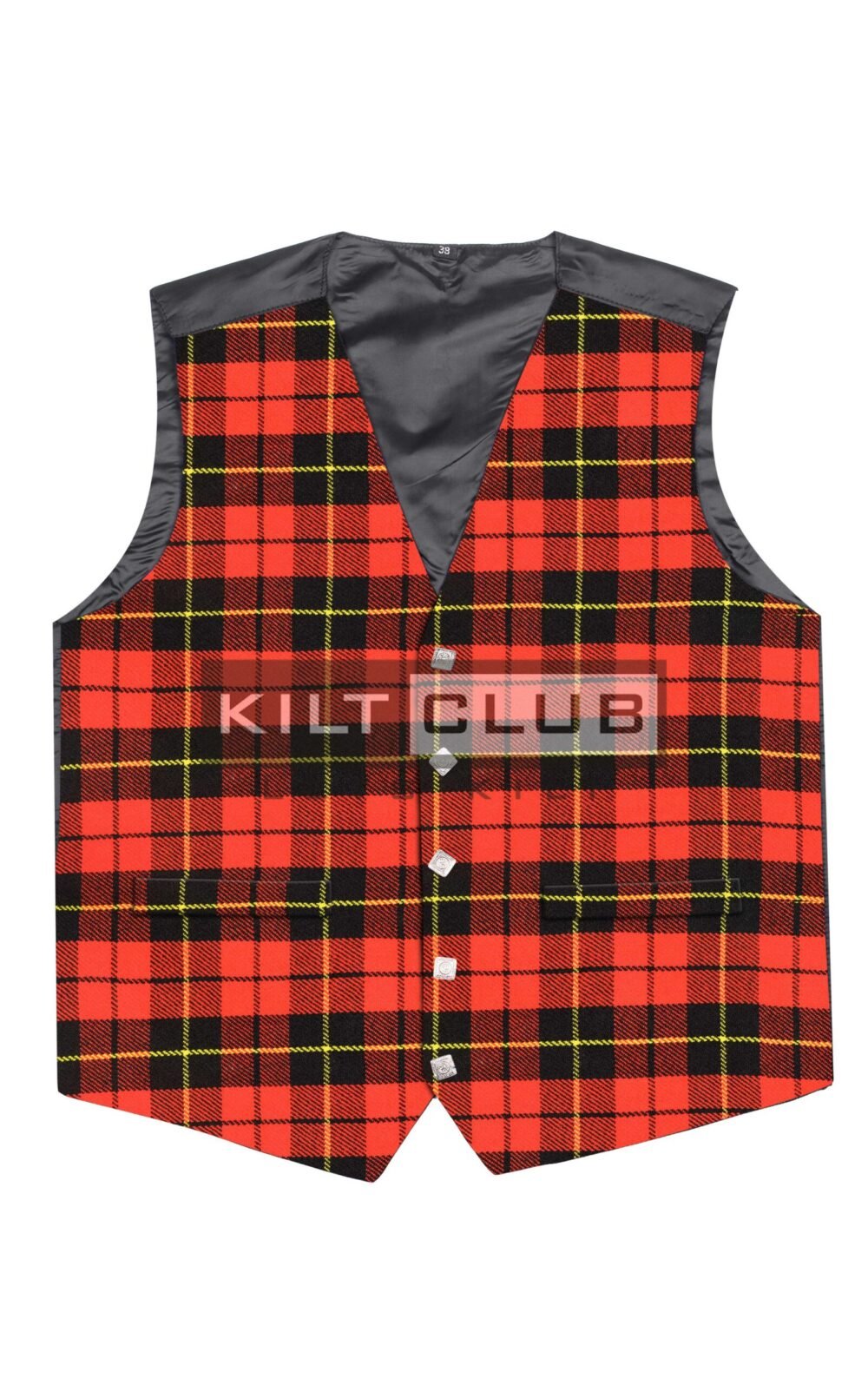 Wallace Red Modern Argyll Waistcoat