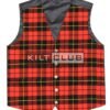 Wallace Red Modern Argyll Waistcoat