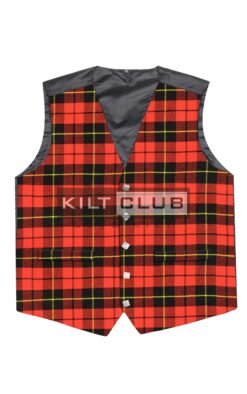 Wallace Red Modern Argyll Waistcoat