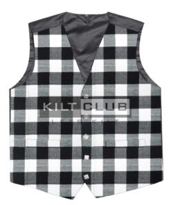 White black rob roy Tartan Waistcoat