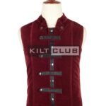 Wine Red Velvet Cyber Goth Waistcoat