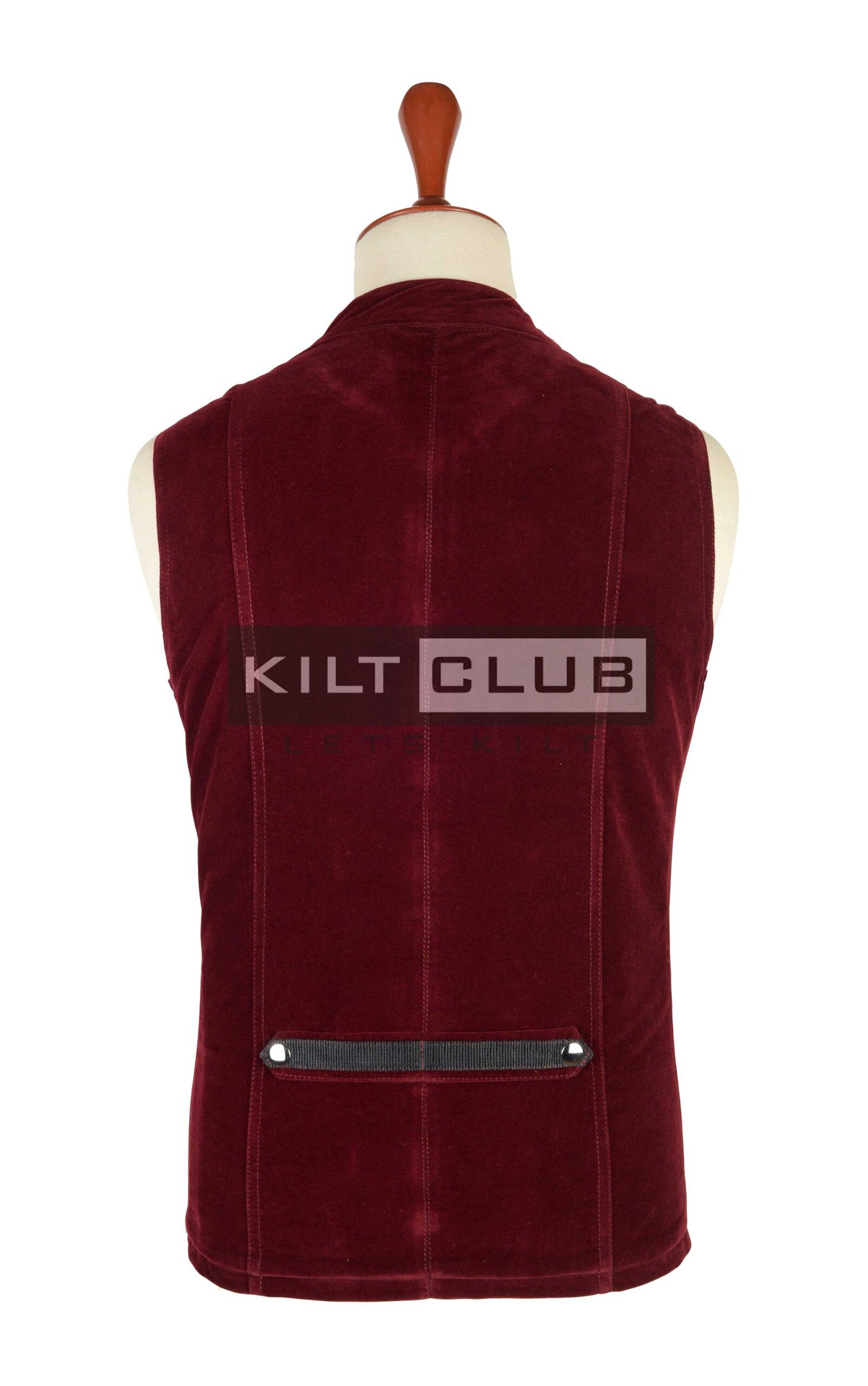 Wine Red Velvet Cyber Goth Waistcoat