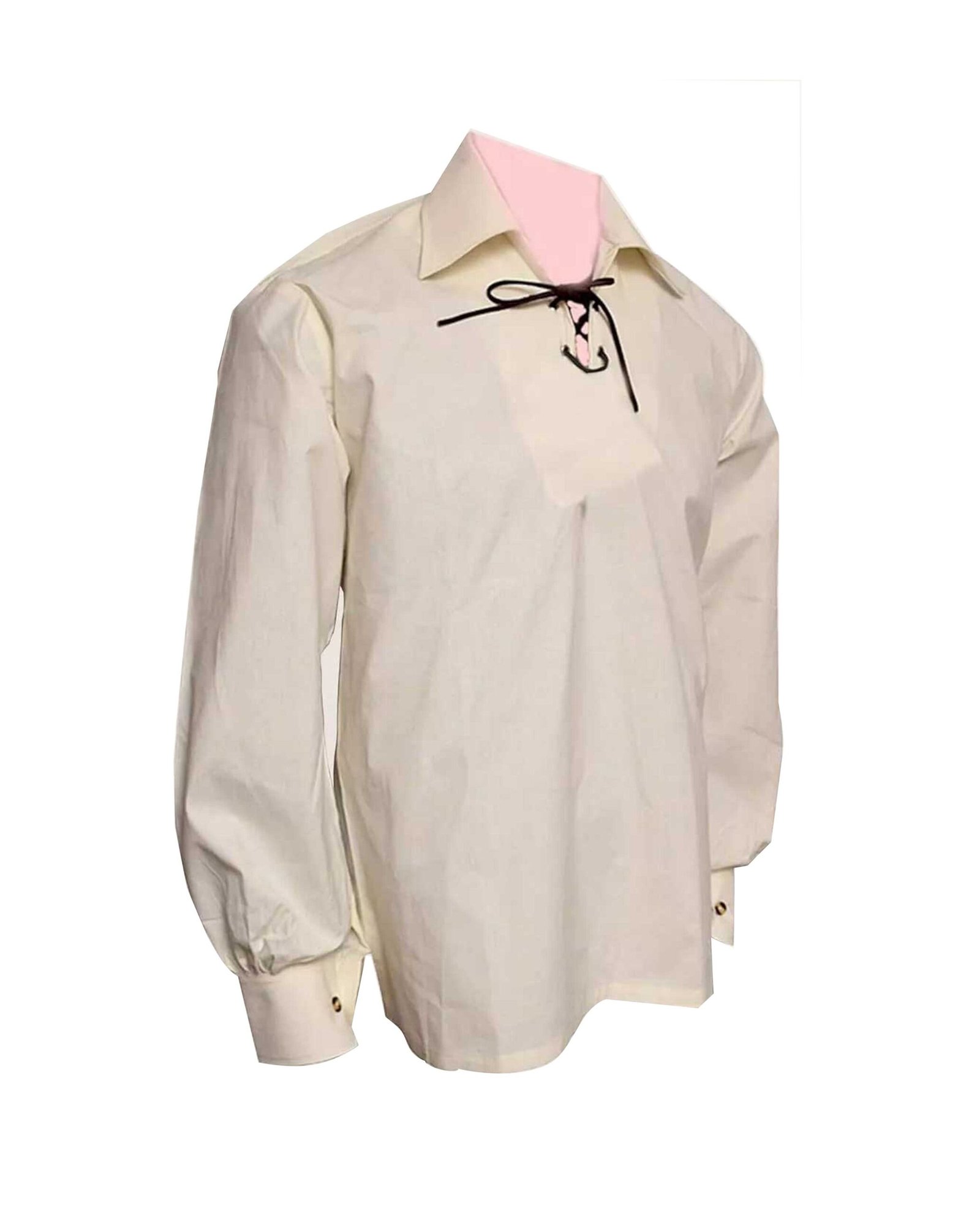 Claymore Highlander Mens Ivory Jacobite Ghillie kilt Shirt