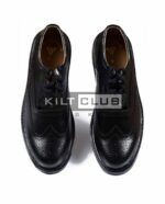 Black Leather Ghillie Brogues Kilt Shoes - Image 3