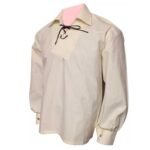 Claymore Highlander Mens Ivory Jacobite Ghillie kilt Shirt
