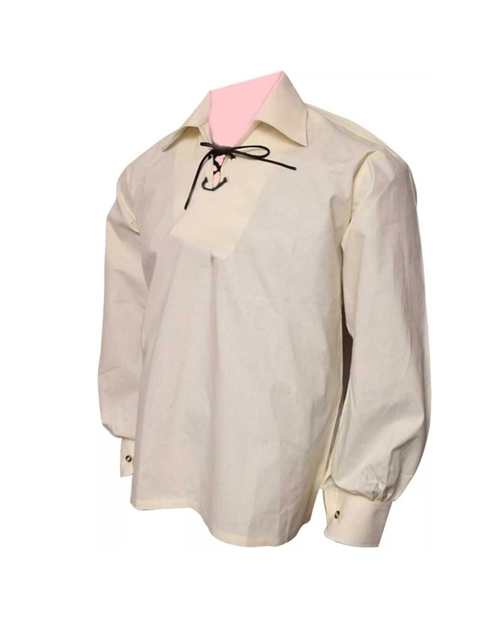 Claymore Highlander Mens Ivory Jacobite Ghillie kilt Shirt