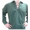 GREEN COTTON JACOBITE GHILLIE KILT SHIRT