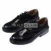 Black Leather Ghillie Brogues Kilt Shoes