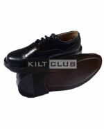Black Leather Ghillie Brogues Kilt Shoes - Image 4