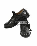 Black Leather Ghillie Brogues Kilt Shoes - Image 2