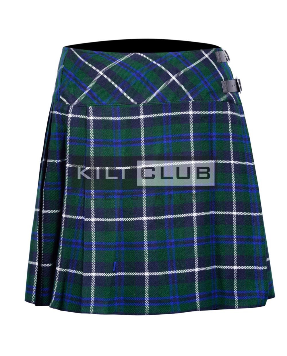 Blue Douglas Tartan Women Knee Length Skirt