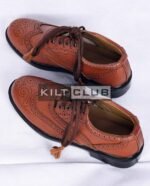 Brown Leather Ghillie Brogues Kilt Shoes