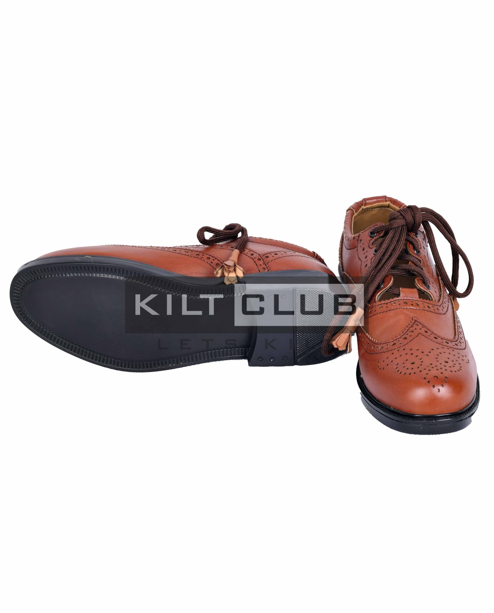 Brown Leather Ghillie Brogues Kilt Shoes - Image 2