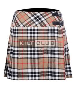 Camel Thompson Tartan Women Knee Length Skirt