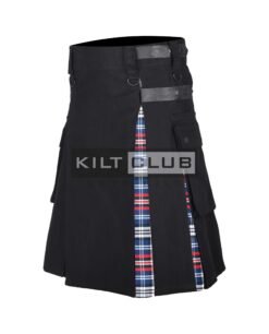 Alternative view of Celtic Niagara Tartan Hybrid Kilt