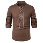 Medieval Vintage Scottish Jacobite kilt Brown Shirt