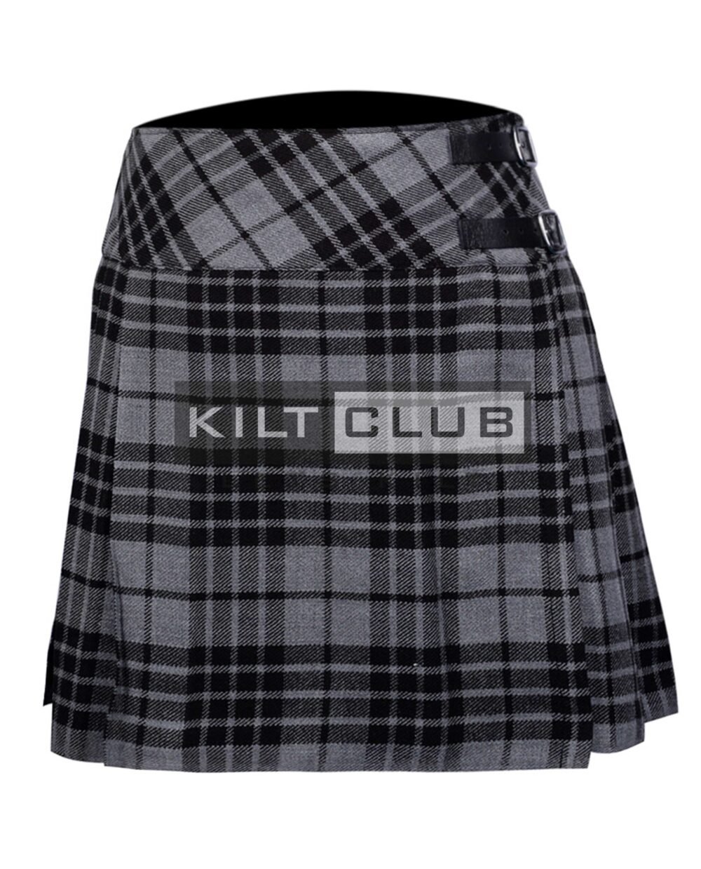 Grey Watch Tartan Women Knee Length Skirt