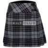 Grey Watch Tartan Women Knee Length Skirt