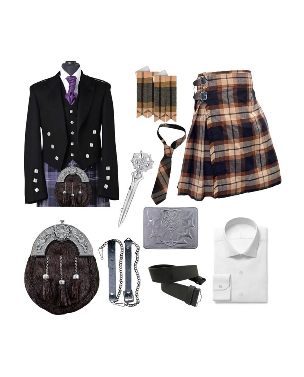 Men’s Prince Charlie Traditional Kilt Set