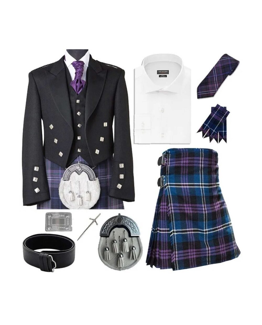 Prince Charlie Traditional 8 Yard Kilt Outfit
