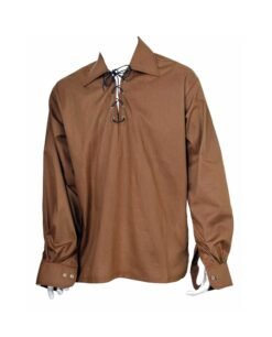 Scottish Jacobite Ghillie Kilt Shirt colour Brown