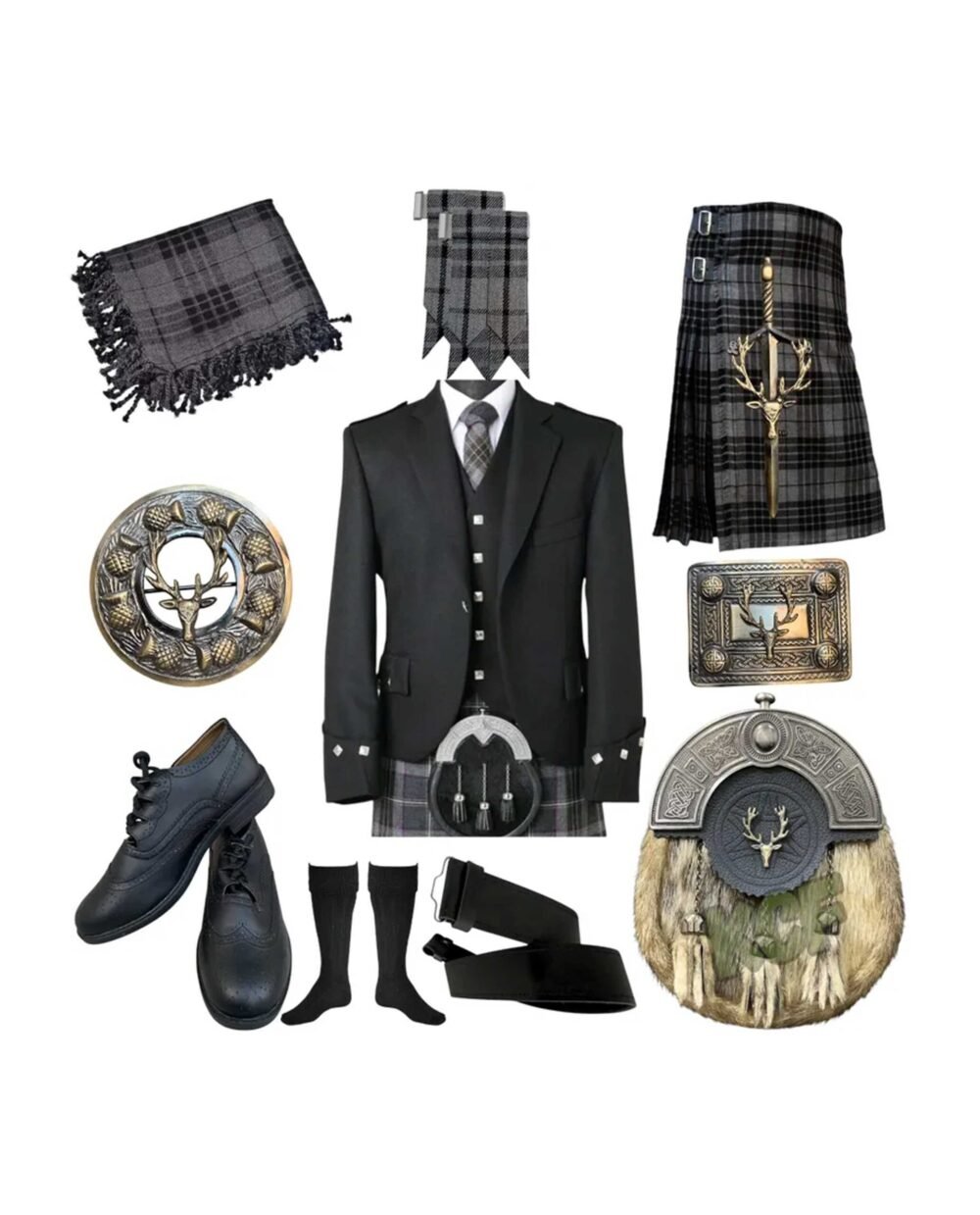 Scottish Men's Stag Head Argyll Outfit