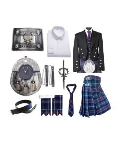 Scottish Prince Charlie Wool Stag Head Kilt Outfit